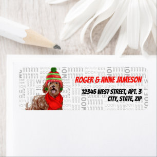 Christmas Brown Labradoodle Lover Return Address Label