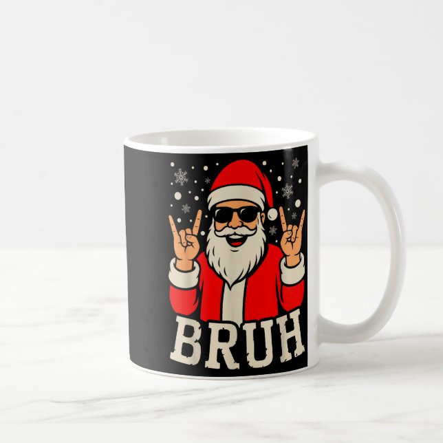 Christmas Bruh Meme Funny Santa Claus Teen Boys Ki Coffee Mug (Right)