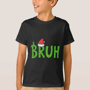 Christmas Bruh Santa Hat Funny Xmas Meme Humor Men T-Shirt