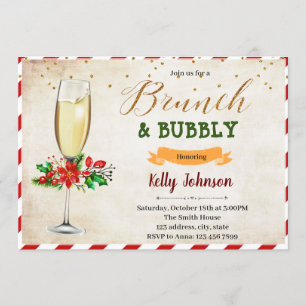 Christmas brunch and bubbly party invitation