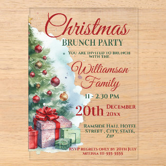 Christmas Brunch Party Acrylic Invitations