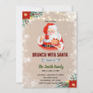 Christmas brunch with Santa invitation