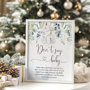 Christmas bubble Don't say baby game Poster