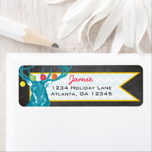Christmas Buck Deer Chalkboard Return Address Return Address Label