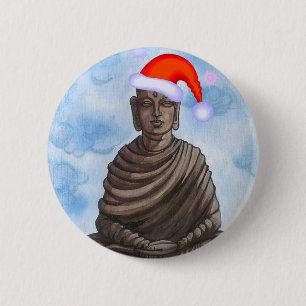 Christmas Buddha! 6 Cm Round Badge