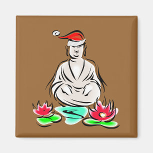 Christmas Buddha drawing Magnet