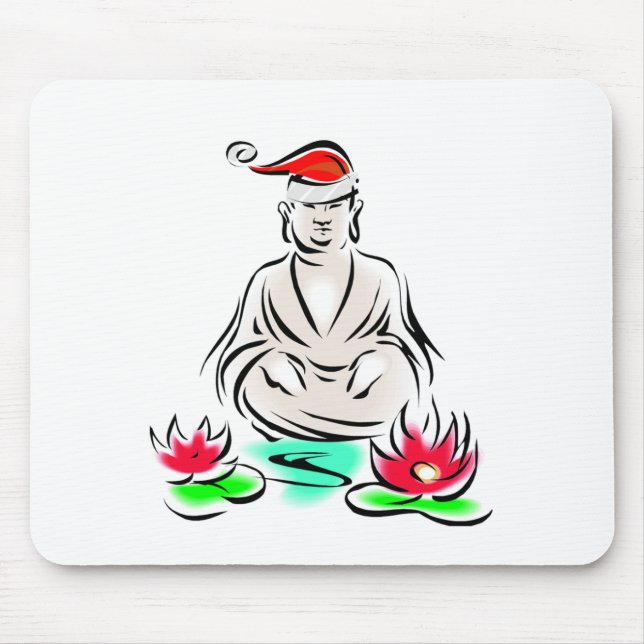 Christmas Buddha drawing Mouse Pad (Front)