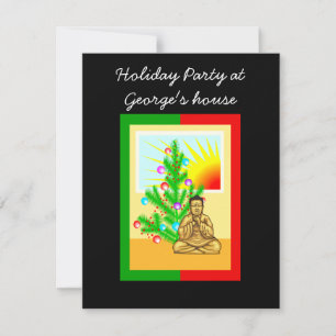 Christmas Buddha w/Tree! Holiday Card