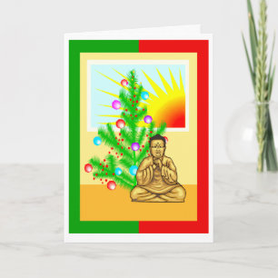 Christmas Buddha w/ Tree Holiday Card