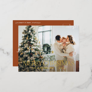 Christmas budget botanical elegant stag floral foi foil holiday postcard