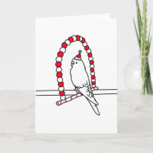 Christmas Budgie Modern and Minimalist Line Art