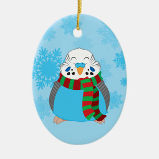 Christmas Budgies Double-Sided Ornament
