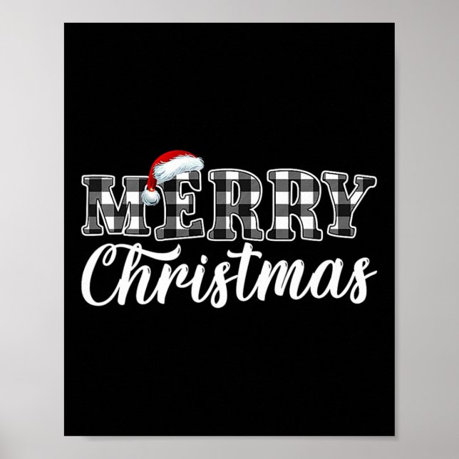 Christmas Buffalo Black And White Plaid For Men Wo Poster (Front)