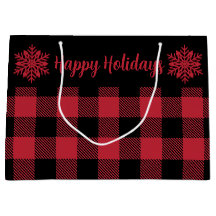 Christmas Buffalo Check Red SF Large Gift Bag