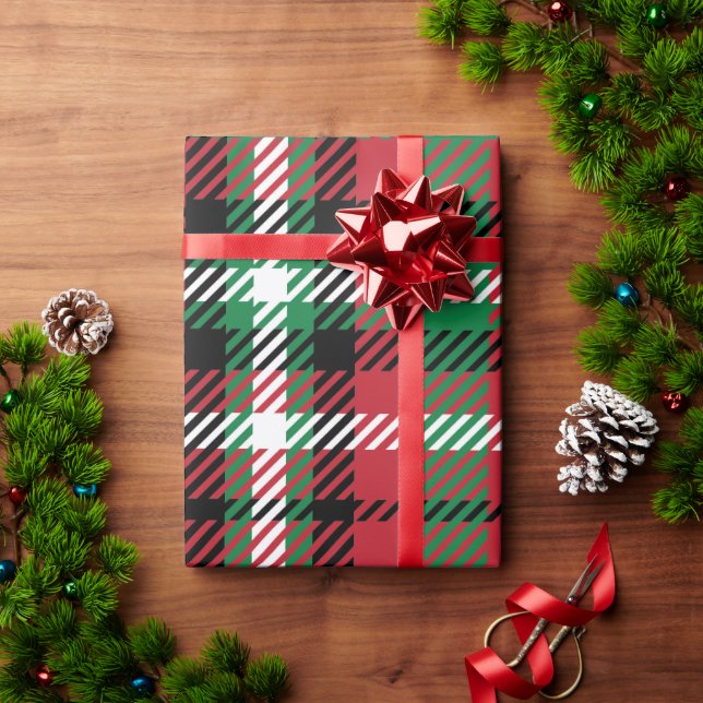 Christmas Buffalo Check Tartan Gingham Plaid Wrapping Paper (Holiday Gift)