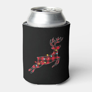 Christmas Buffalo Plaid Deer Red Family Pajama T- Can Cooler