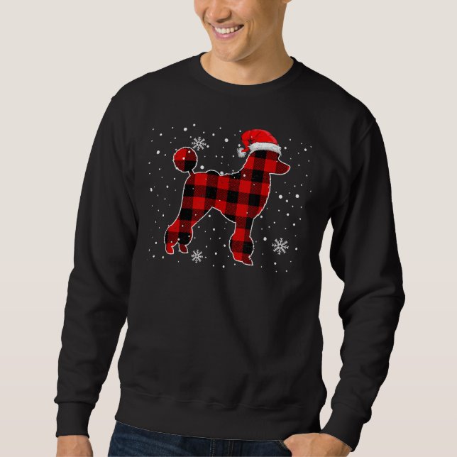 Christmas Buffalo Plaid Dog    Christmas Poodle Pa Sweatshirt (Front)