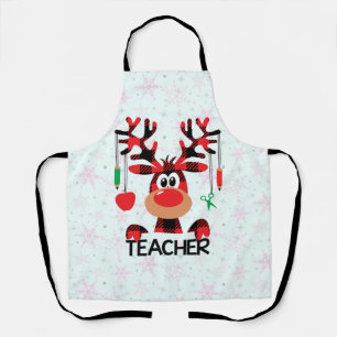 Christmas Buffalo Plaid Teacher Apron
