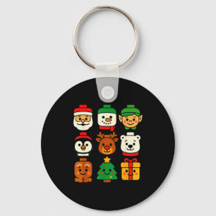 Christmas Building Brick Santa Elf Snowman Xmas Bo Key Ring