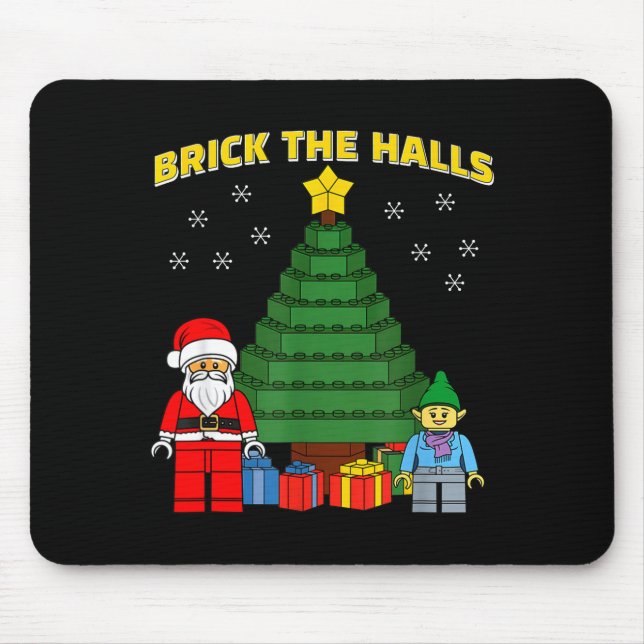 Christmas Building Bricks Brick The Halls Block Bu Mouse Pad (Front)