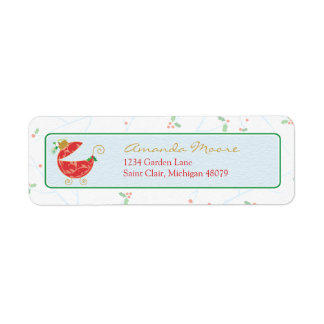 Christmas Bulb Baby Carriage Address Label Return Address Label