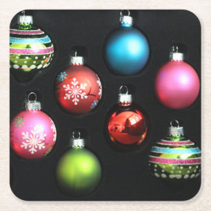 Christmas bulb decoration coasters
