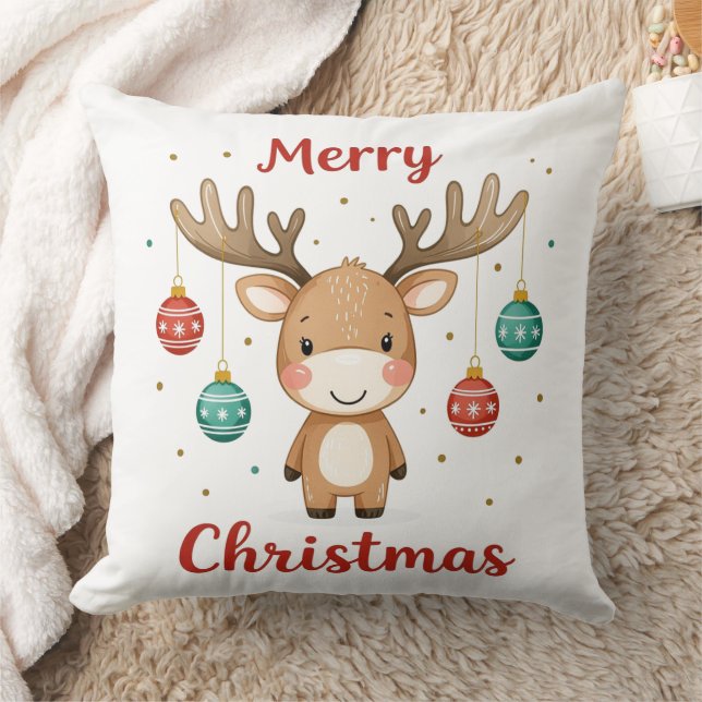Christmas Bulb Moose Cushion (Blanket)