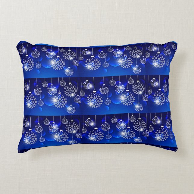 **CHRISTMAS BULBS** PILLOW WITH "BLUE" BACK SIDE (Front)
