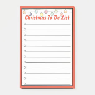 Christmas Bulbs To Do List Holiday Ornaments Post-it Notes