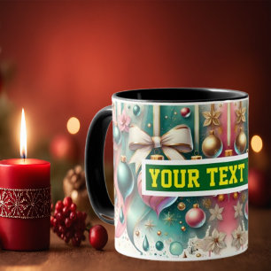 Christmas Bulbs Watercolour Coffee Mug