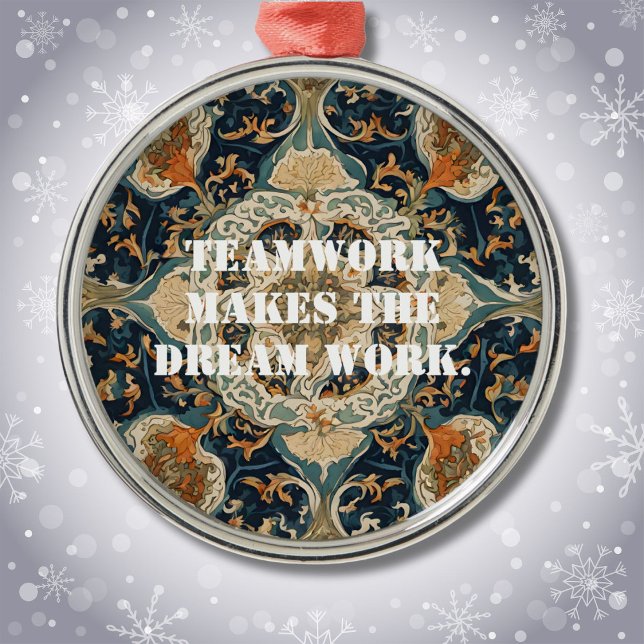 Christmas Bulk Gifts for Coworkers Persian Tile Metal Ornament (Christmas Bulk Gifts for Coworkers Persian Tile)