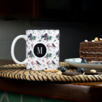 Christmas Bull-finch & Red Berries Pattern