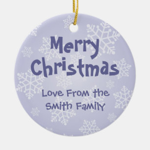 Christmas Bull Terrier (add your own message) Ceramic Ornament
