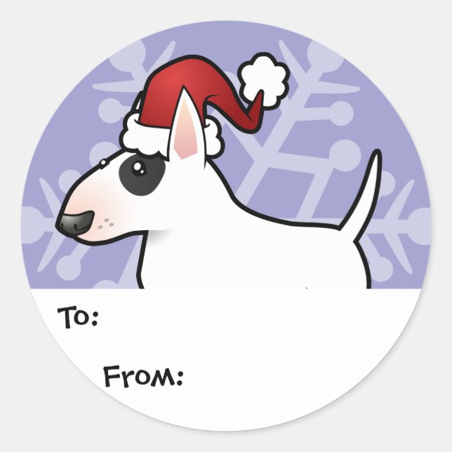 Christmas Bull Terrier Gift Tags (Front)