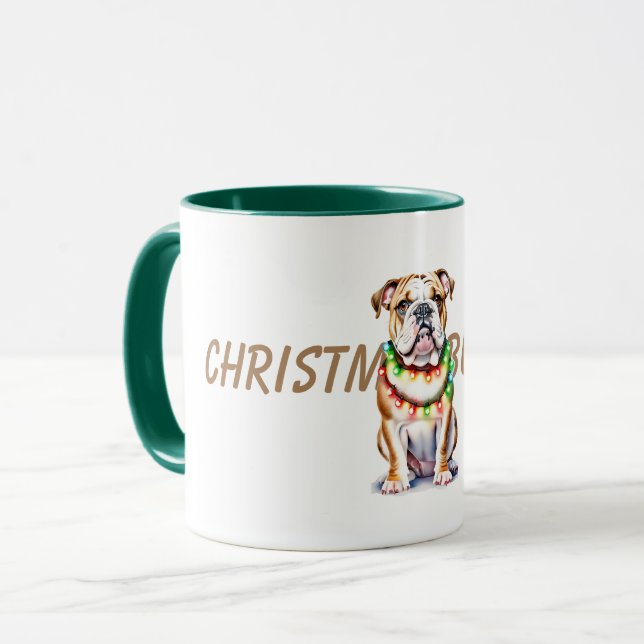 Christmas Bulldog  Mug (Front Left)
