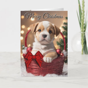 Christmas Bulldog puppy  Holiday Card