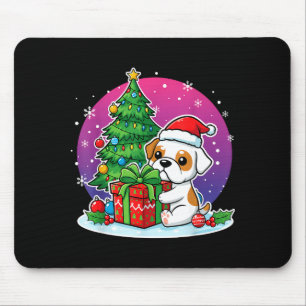 Christmas Bulldog Santa Hat Xmas Bulldog Lover Men Mouse Pad