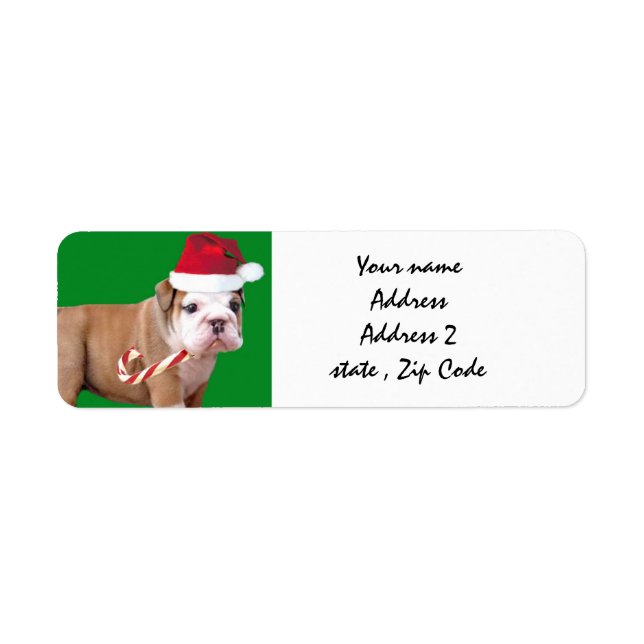 Christmas Bulldog shipping labels (Front)