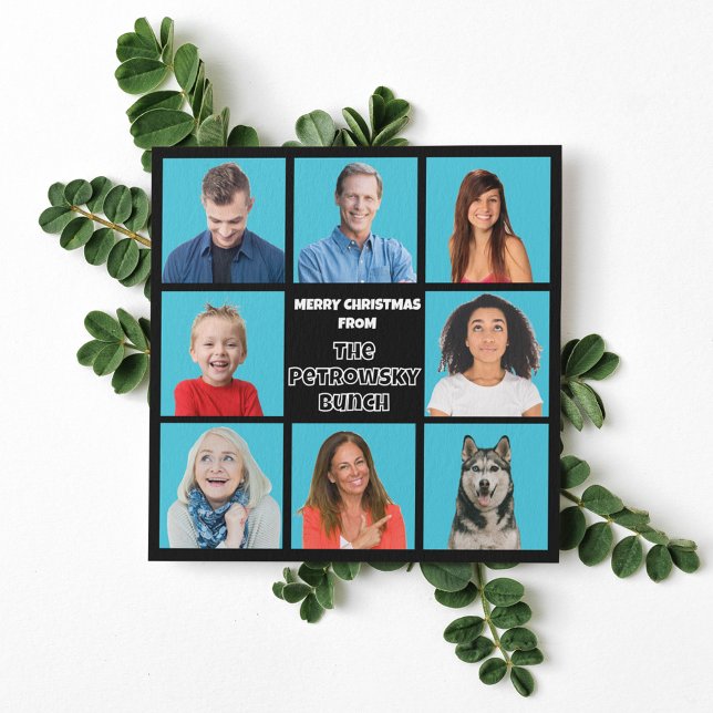 Christmas Bunch Campy Retro TV Funny Photo Holiday Card (Creator Uploaded)