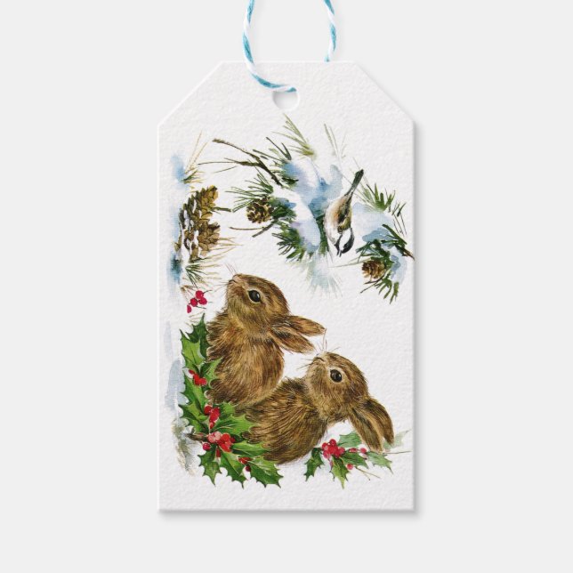 Christmas Bunnies Gift Tags (Front)