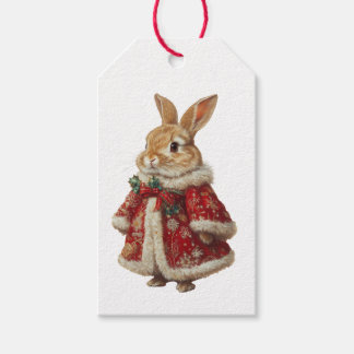 CHRISTMAS BUNNY AND MICE GIFT TAG