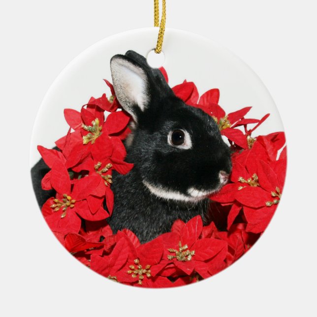 Christmas bunny ceramic tree decoration (Front)