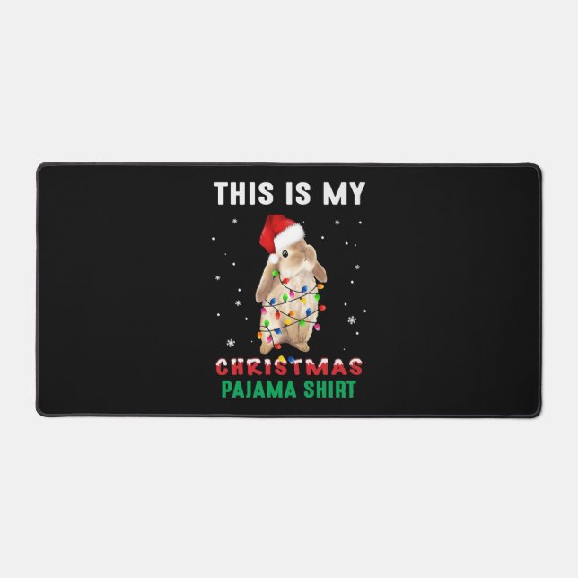 Christmas Bunny Desk Mat (Front)