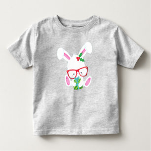 Christmas Bunny, Hipster Bunny, Bunny With Glasses Toddler T-Shirt