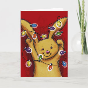 Christmas bunny holiday card
