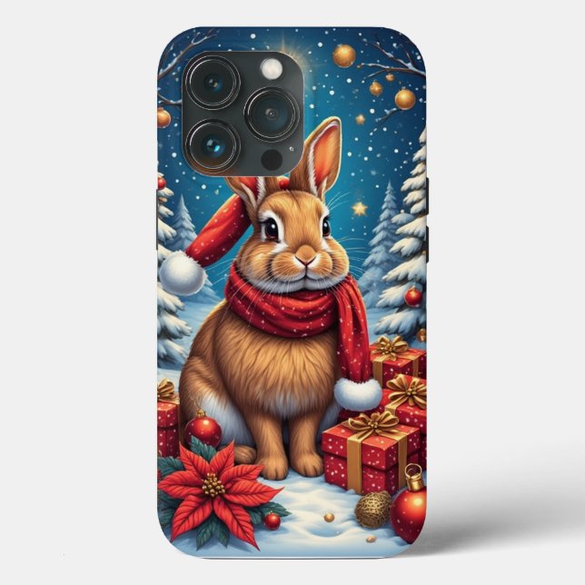 Christmas Bunny Rabbit iPhone / iPad case (Back)
