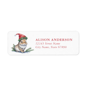 Christmas Bunny Return Address Labels
