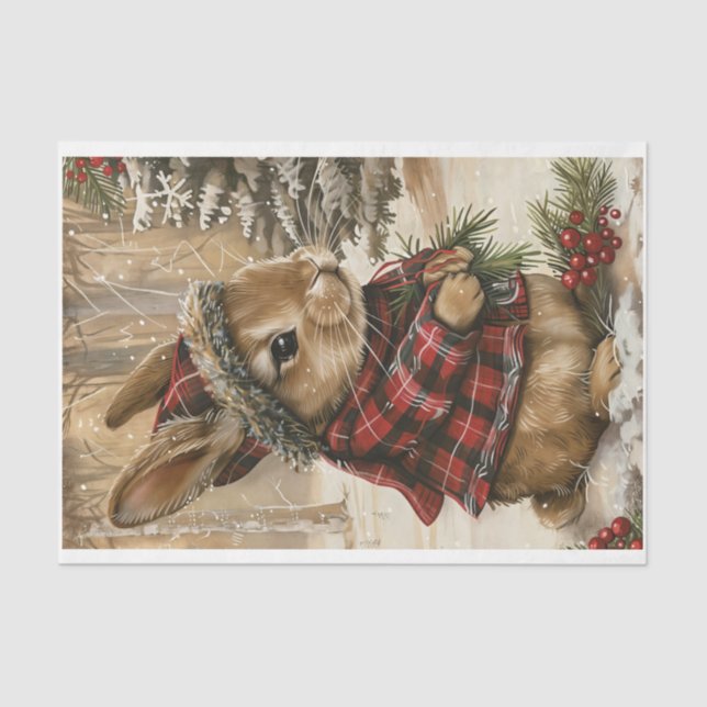 Christmas Bunny Tissue Paper (Front)