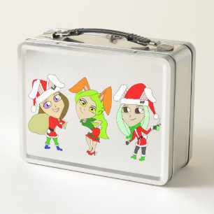 Christmas Bunnygirls   Metal Lunch Box