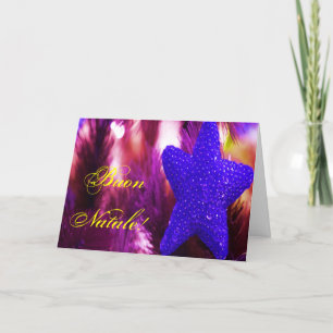 Christmas Buon Natale Purple Christmas Star II Holiday Card